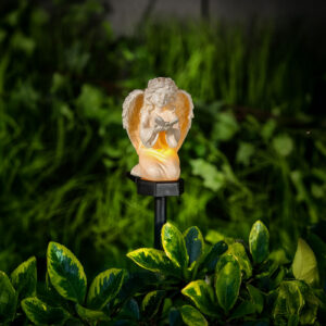 Szolár angyalka - pillangó - 1 melegfehér LED - műgyanta - 42 x 11 x 6,5 cm