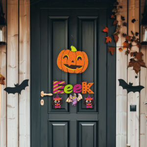 Halloween-i dekoráció - tök - akasztható - 45 x 23 cm