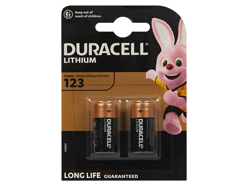 Bateria litowa 3V`CR123 DURACELL BLISTER 2sztuki