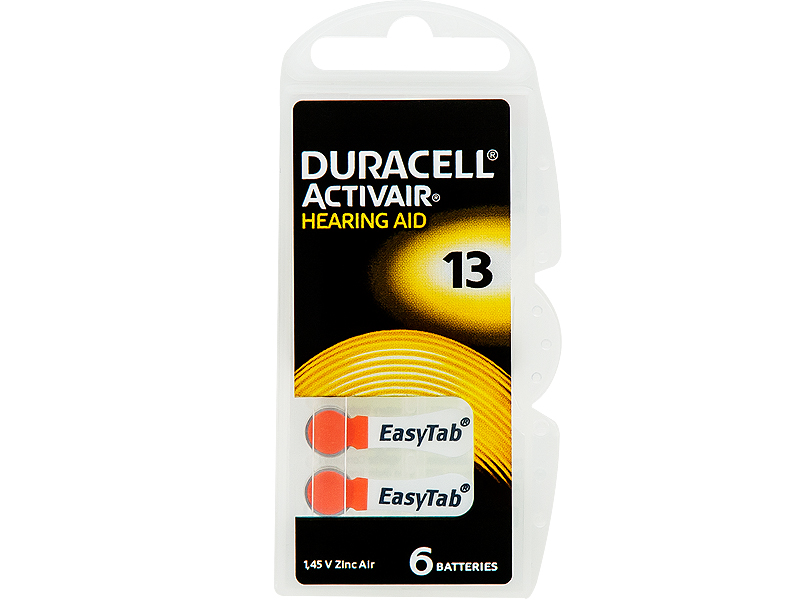 Bateria 13A DURACELL do aparatu słuchowego 6sztuk